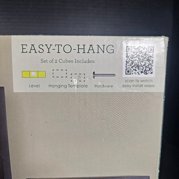 Melannco Set Of Two Floating Wall Cubes Espresso Finish NIB - Picture 2 of 13